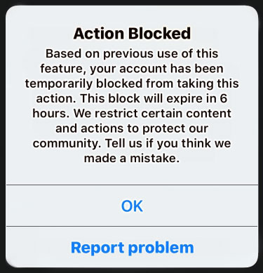 account blocked message on instagram - instagram cant follow blocked