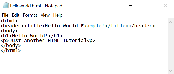 Html Tutorial Hello World Example with Code | Actual Wizard