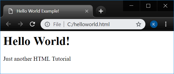 Html Hello World Example