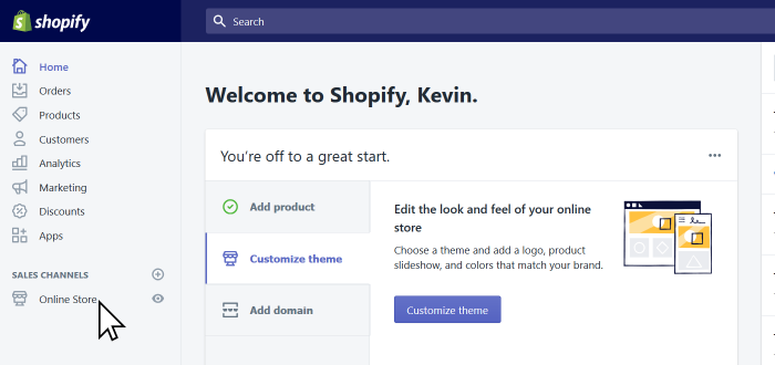 Shopify Select Online Store