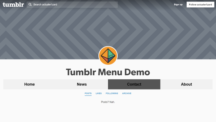 Simple Menu In The Tumblr Description