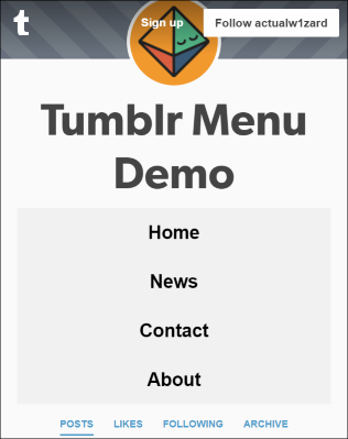 Simple Responsive Menu In The Tumblr Description