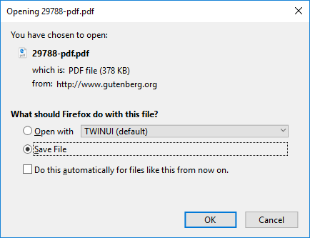 The Mozilla Fire Fox Download File Dialog Box