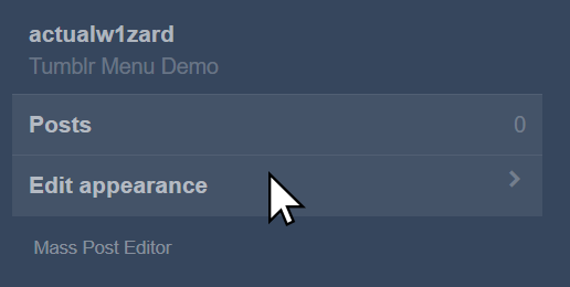 Tumblr Edit Appearance Button