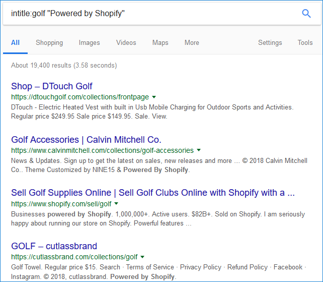 how to search shopify stores